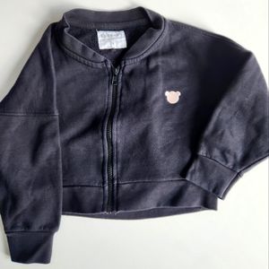 Huxbaby crop black zip up sweatshirt 4T